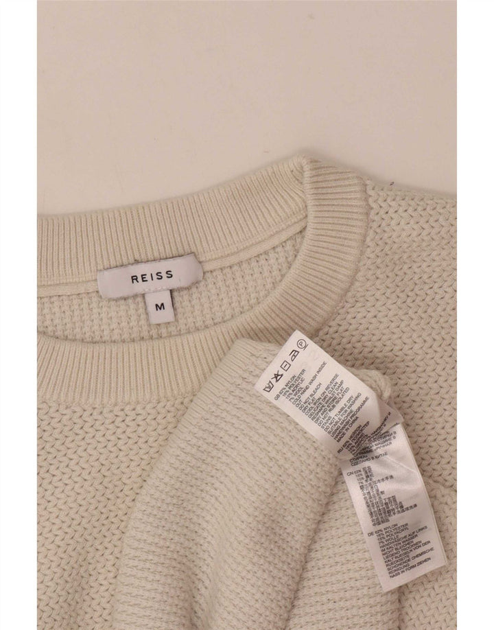 Reiss Herren-Pullover mit Rundhalsausschnitt, mittelbeigefarbenes Nylon