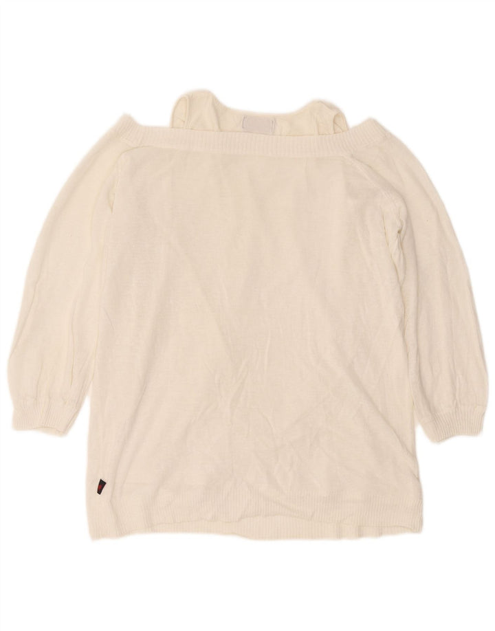 Kappa Damen-Pullover mit U-Boot-Ausschnitt, UK 18, XL, Weiß