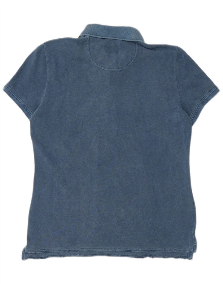 Lacoste Damen-Poloshirt, Größe 40, mittelblaue Baumwolle