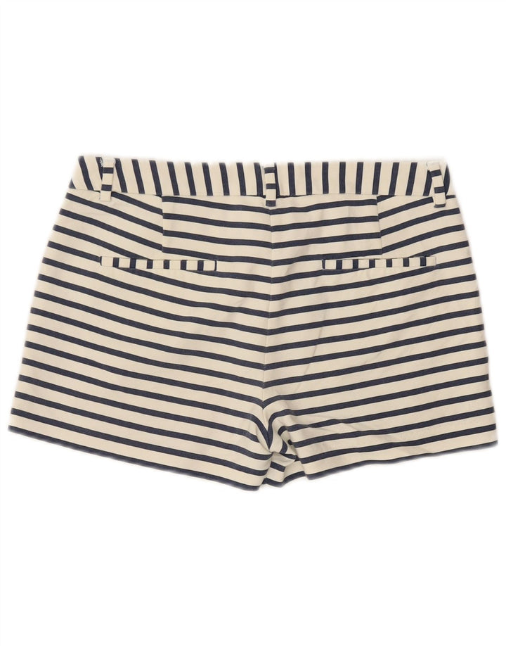 Zara Damen Chino-Shorts, Größe S, Größe W26, weiß gestreift, Baumwolle