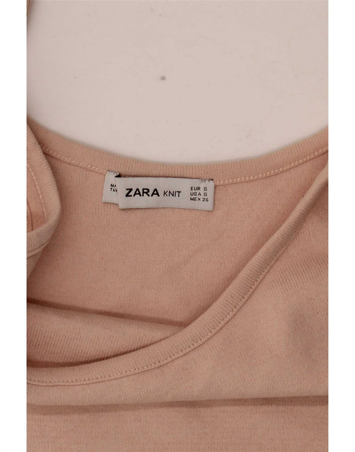 Zara Damen Crop Cami Top UK 8 Small Pink