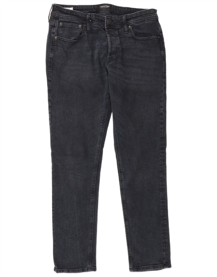 JACK & JONES Herren Slim Jeans W34 L32 Marineblaue Baumwolle