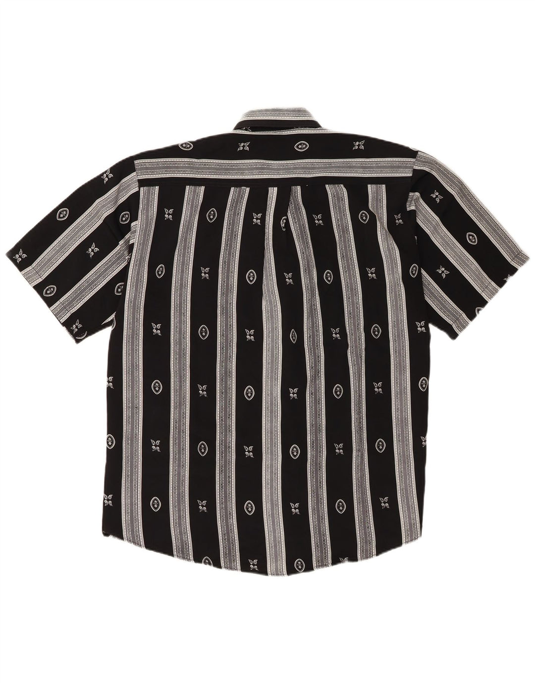 Cassera Herren Kurzarmhemd XL Schwarz Geometrisch Polyester