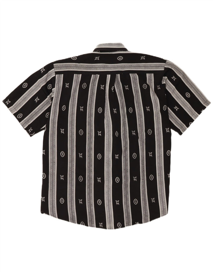 Cassera Herren Kurzarmhemd XL Schwarz Geometrisch Polyester