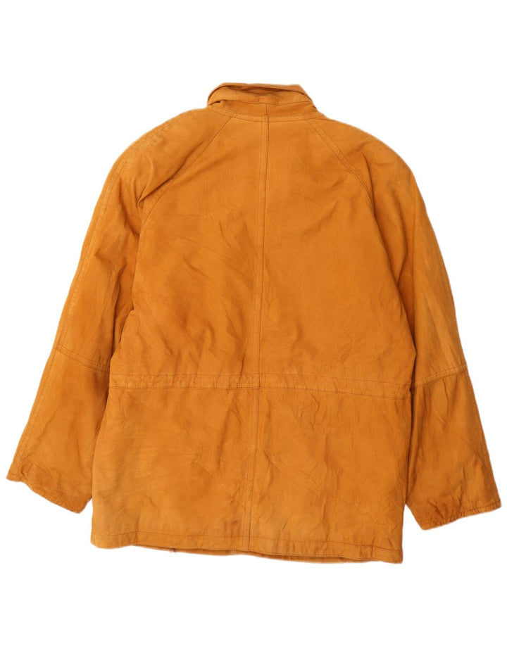 LEONARDO Mens Suede Jacket IT 50 Large Beige