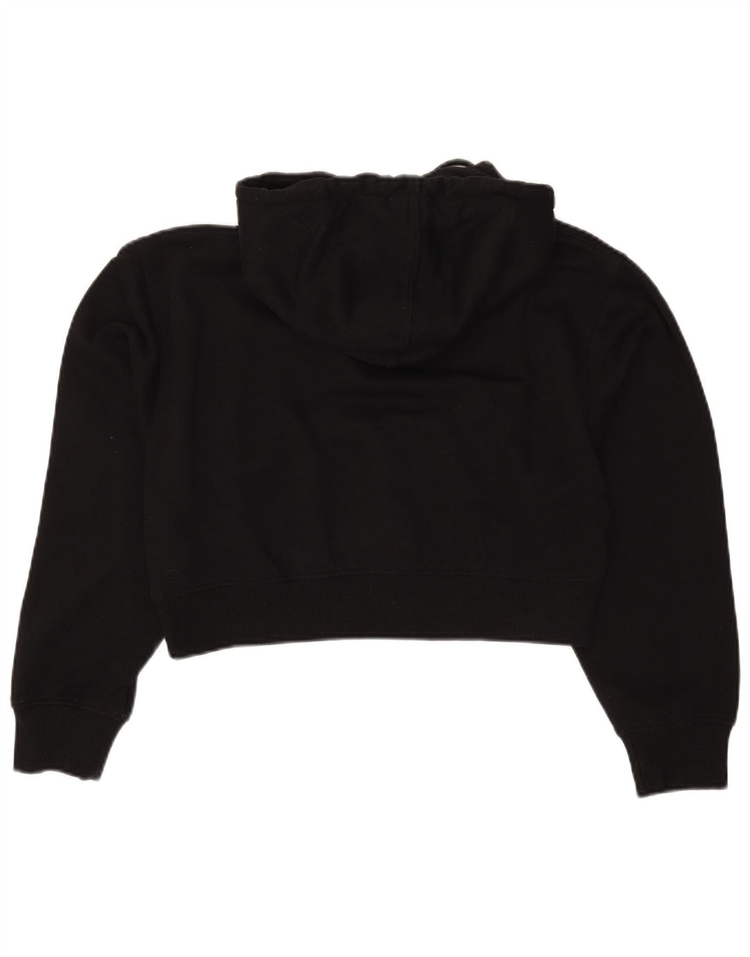 Zara Damen Crop Hoodie Pullover UK 14 Medium Schwarz Polyester