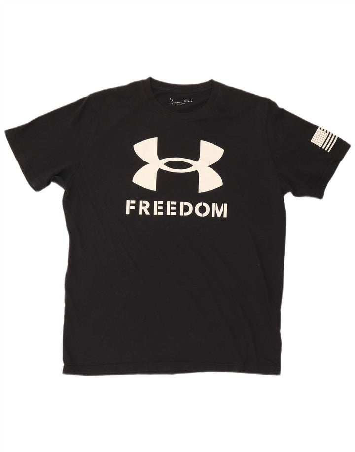 Under Armour Herren-T-Shirt mit Grafik, groß, aus schwarzer Baumwolle
