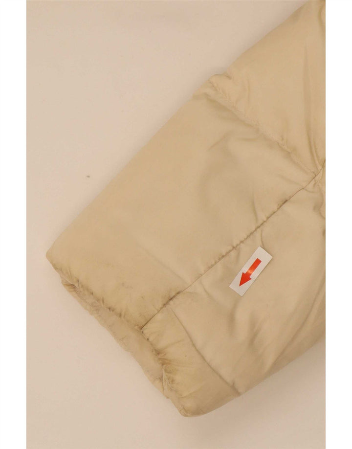 Zara Damen-Kapuzen-Übergröße, gepolsterter Mantel, UK 6, XS, Beige, Polyester