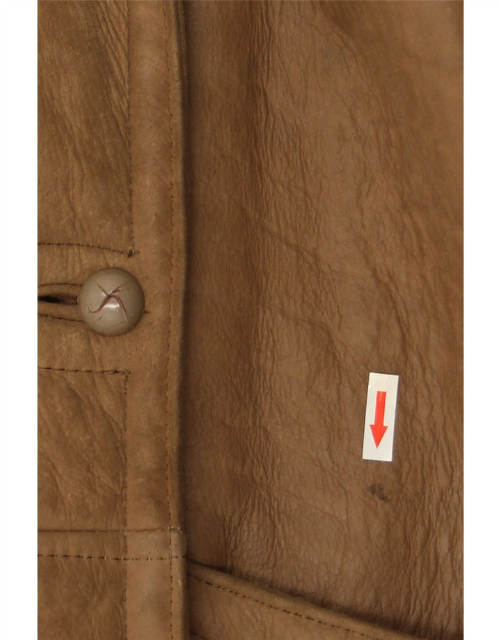 Miss Astor Damen-Lammfellmantel IT 42 Mittelbeiges Leder