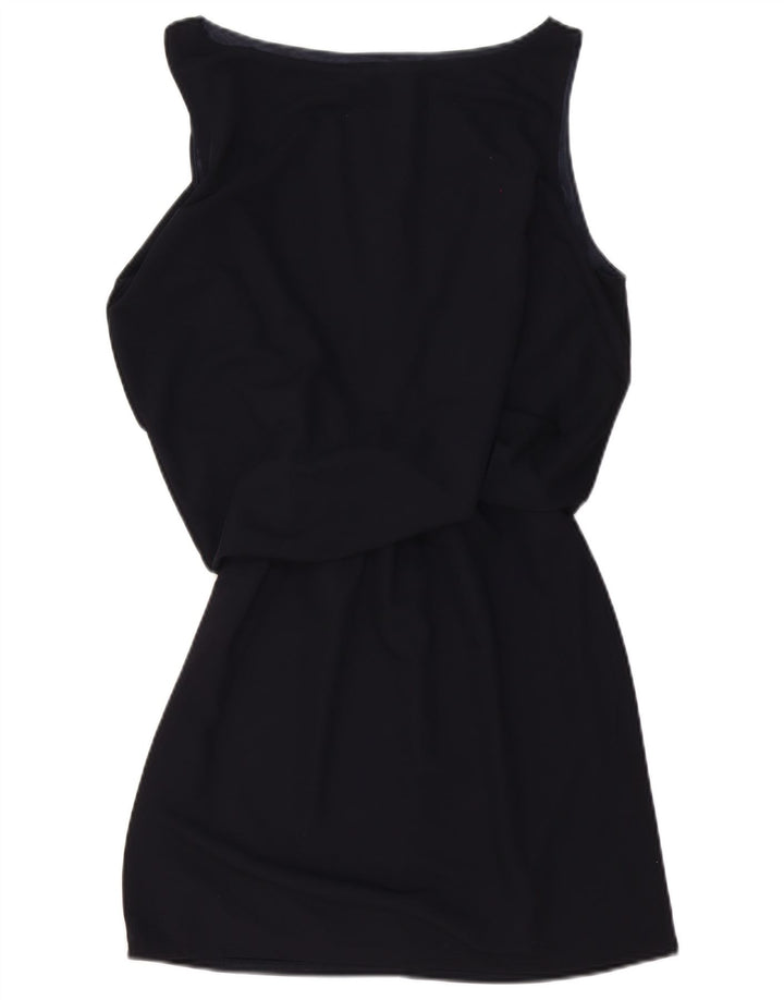 Zara Damen Ärmelloses Etuikleid UK 14 Mittel Marineblau