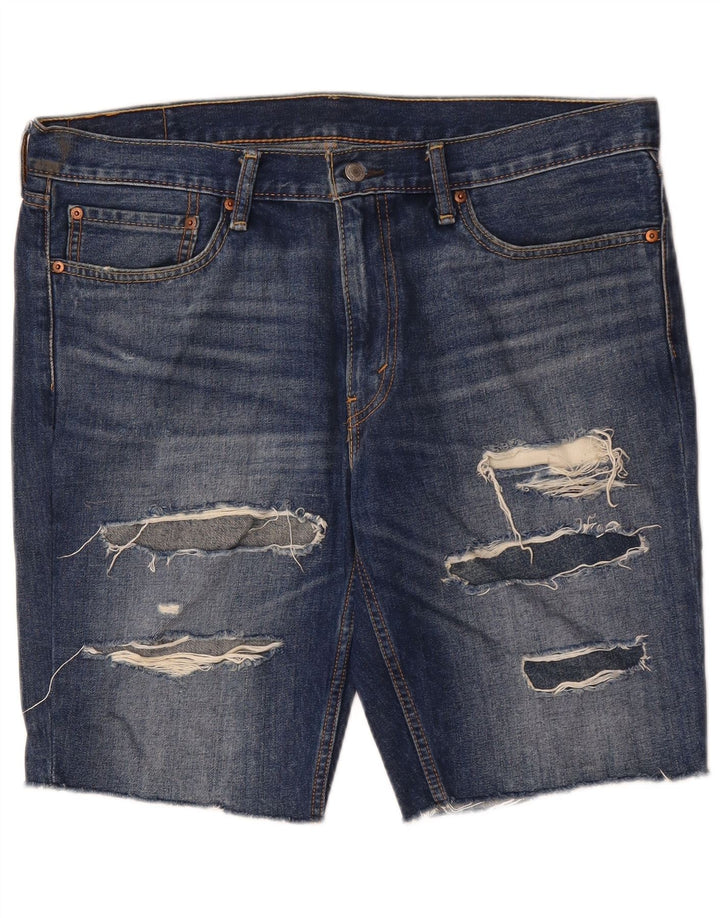 Levi's Herren 511 Distressed Denim Shorts W36 Große blaue Baumwolle