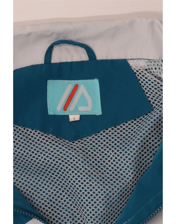 Vintage Herren-Trainingsanzug-Top-Jacke, groß, blau, Farbblock