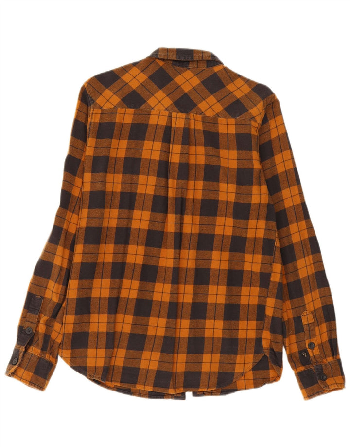 Mountain Warehouse Herren-Flanellhemd aus mittelorange karierter Baumwolle