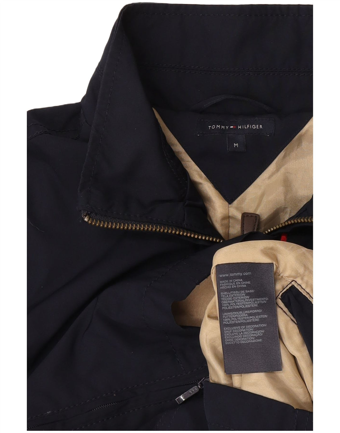 Tommy Hilfiger Damen Crop Bomberjacke UK 12 Medium Marineblau Polyester