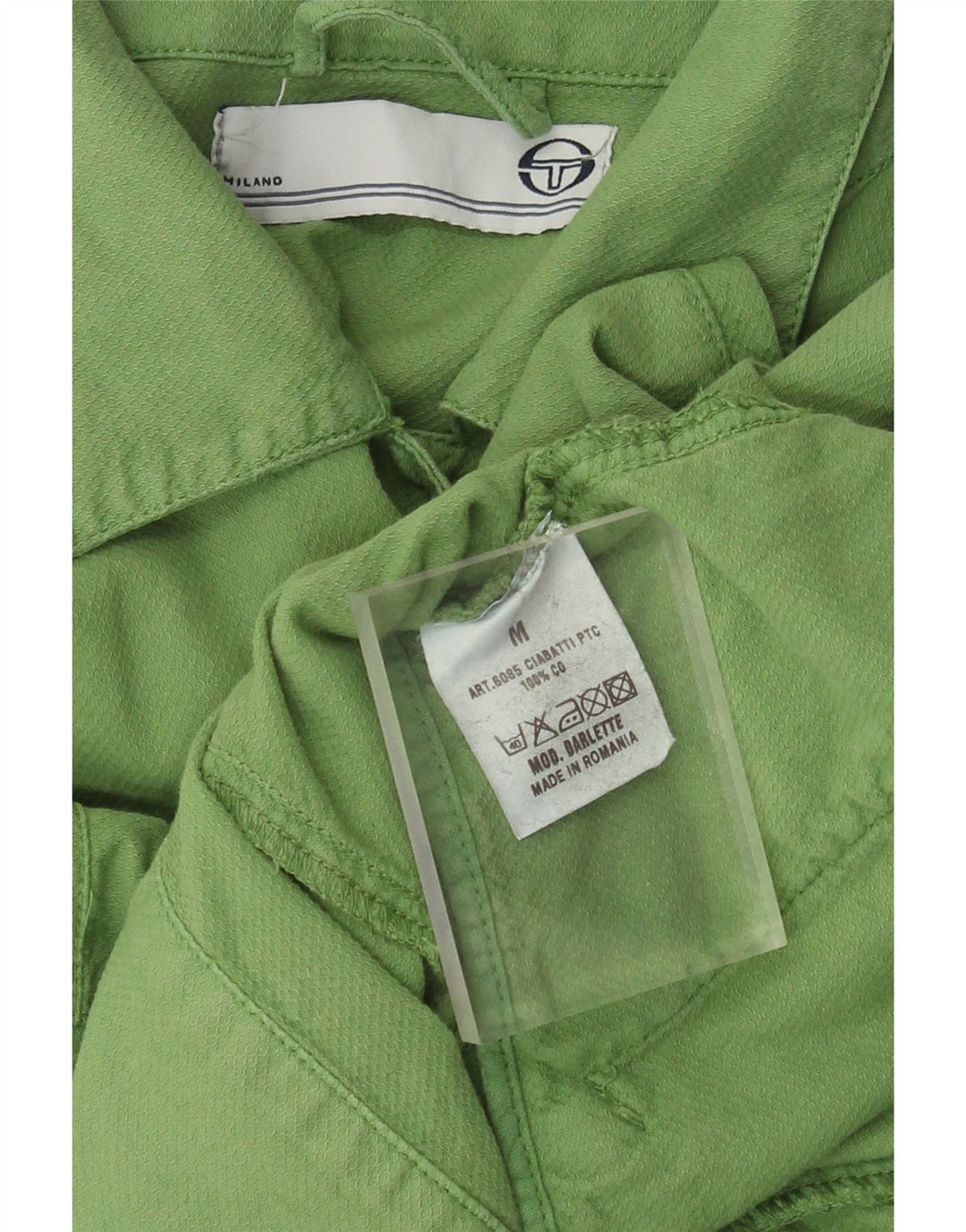 Sergio Tacchini Damen Milano Crop Utility Jacke UK 12 Mittelgrüne Baumwolle
