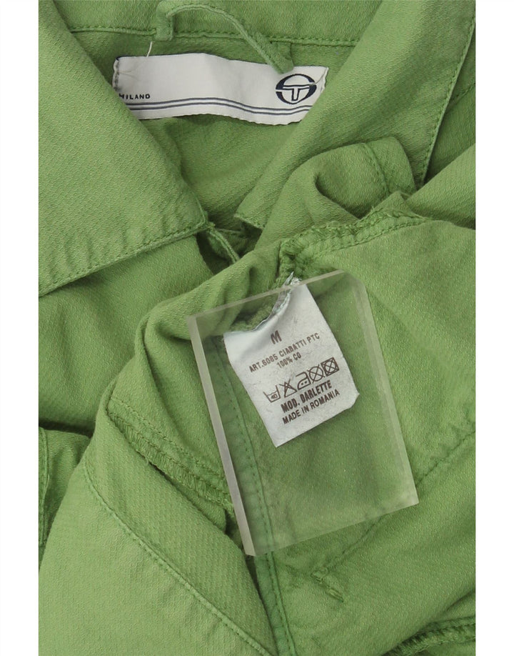 Sergio Tacchini Damen Milano Crop Utility Jacke UK 12 Mittelgrüne Baumwolle