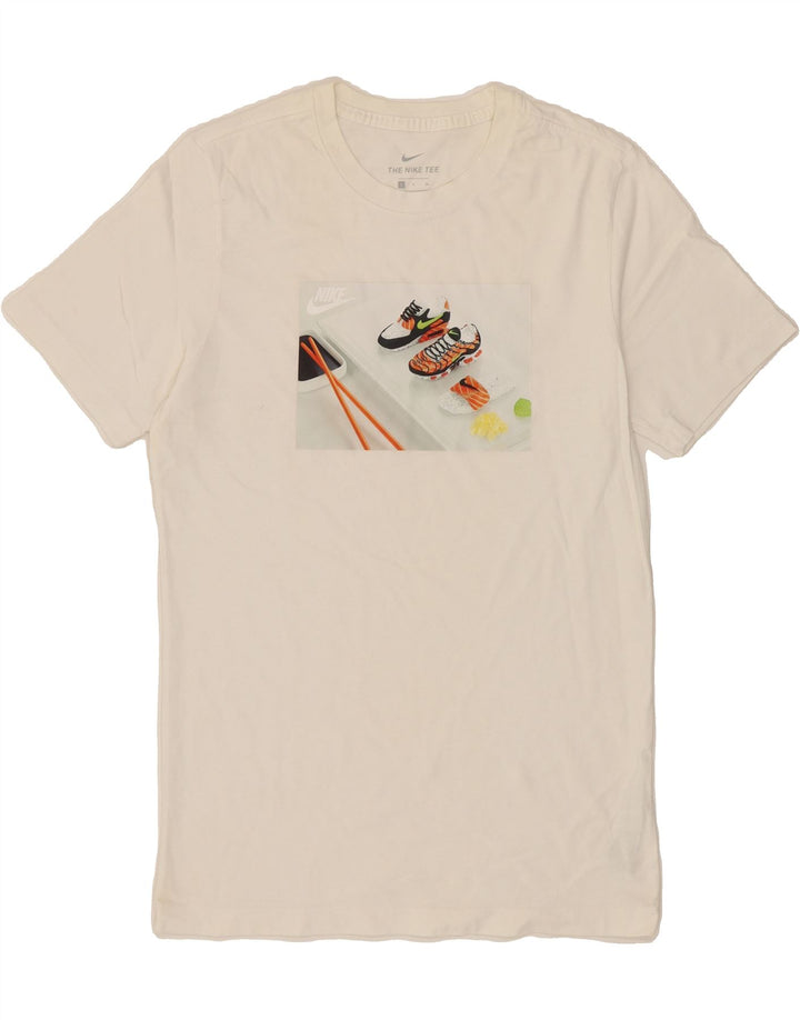NIKE Mens Graphic T-Shirt Top Small White Cotton Vintage Nike and Second-Hand Nike from Messina Hembry 