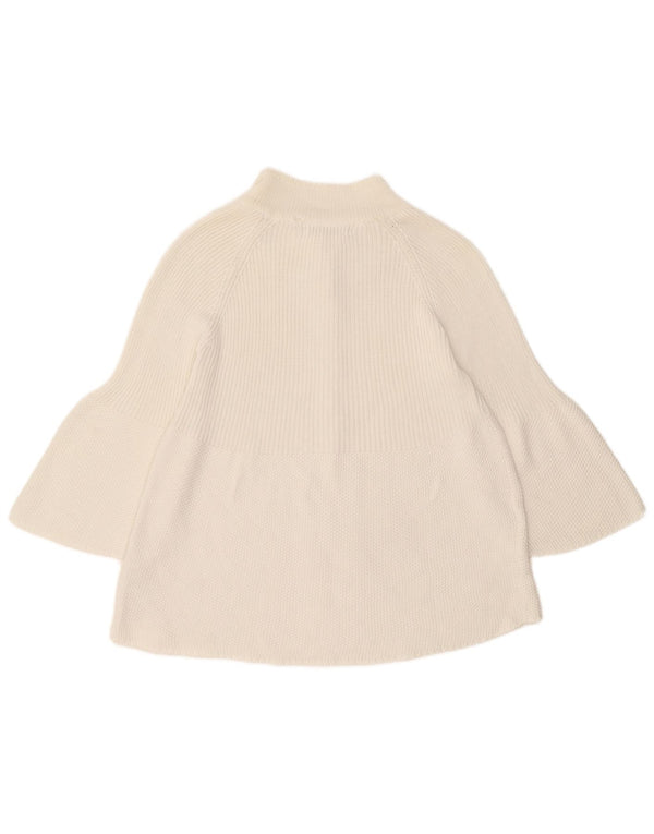 Zara Damen-Strickjacke mit 3/4-Ärmeln, UK-Größe 14, Größe L, weiße Baumwolle
