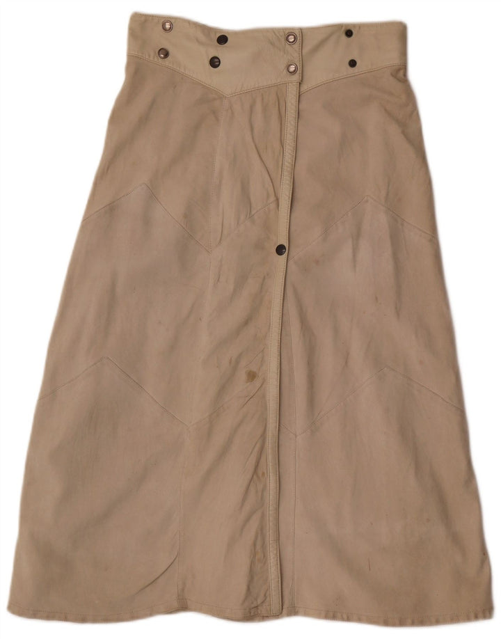 Pret-a-Porter Damen Lederrock IT 40 Small W26 Beige