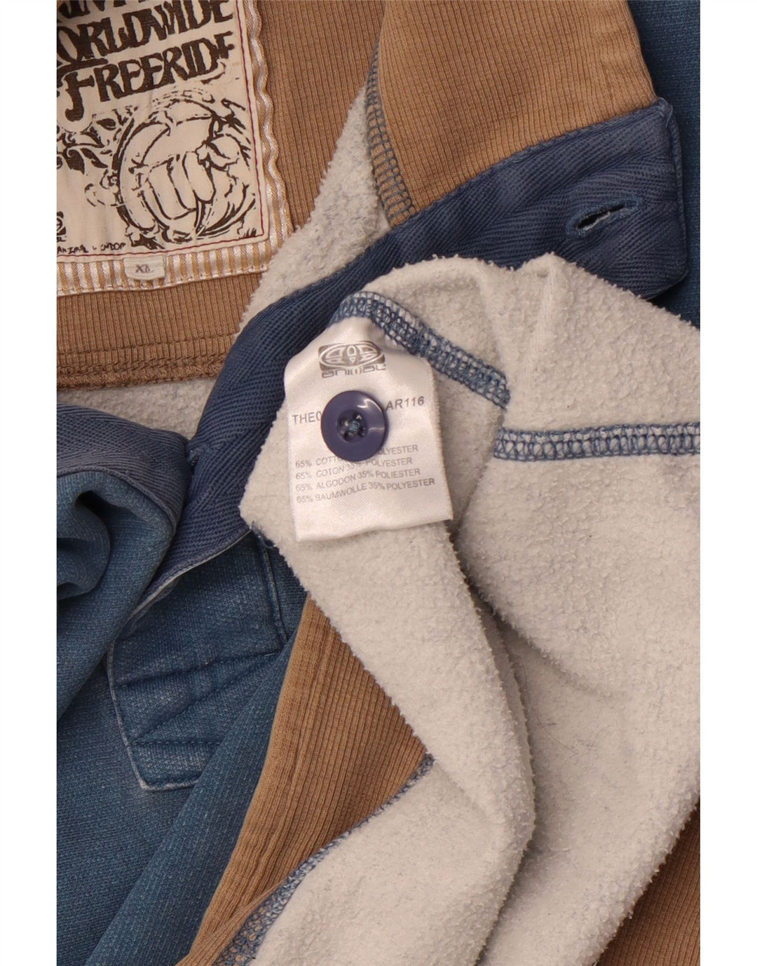 ANIMAL Herren-Sweatshirt mit Knopfkragen, XL, blau, Baumwolle