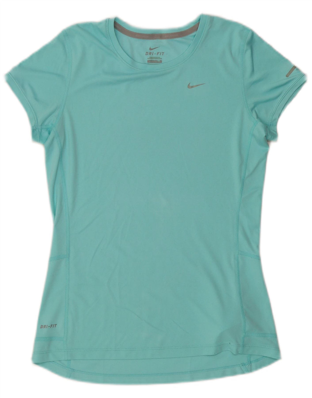 Nike Damen Dri Fit T-Shirt Top UK 10 Small Türkis Polyester
