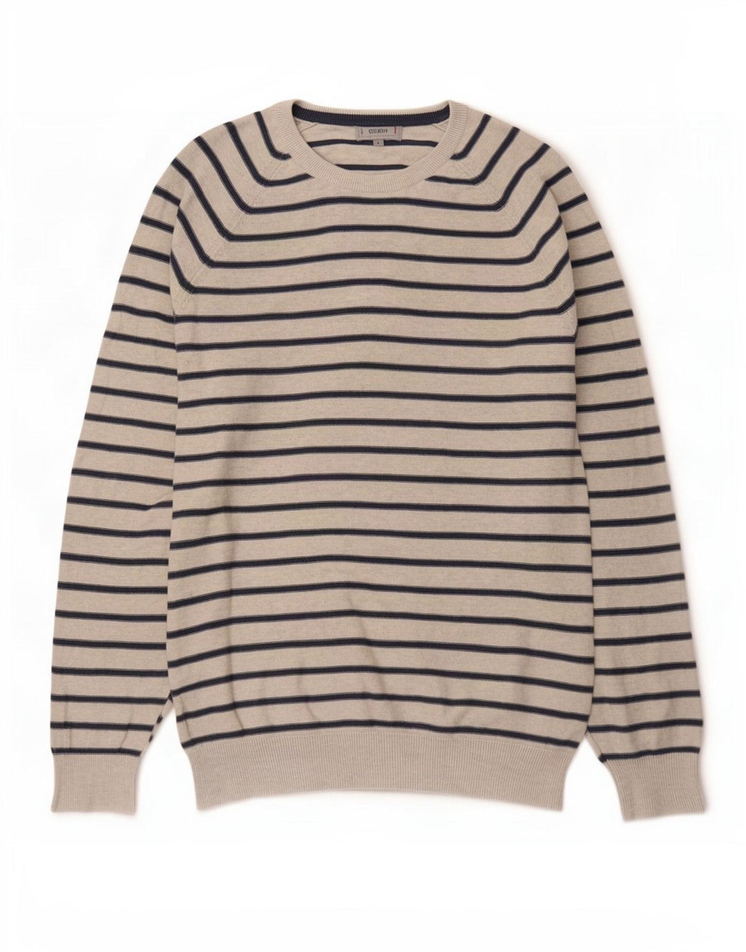 Marks & Spencer Herren-Pullover mit U-Boot-Ausschnitt, groß, grau gestreift