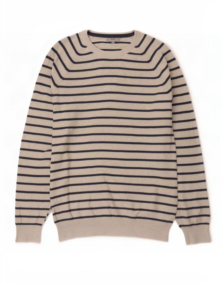 Marks & Spencer Herren-Pullover mit U-Boot-Ausschnitt, groß, grau gestreift