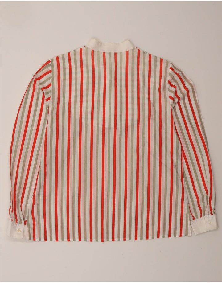 VINTAGE Damen Pullover Shirt UK 16 Großes mehrfarbig gestreiftes Polyester