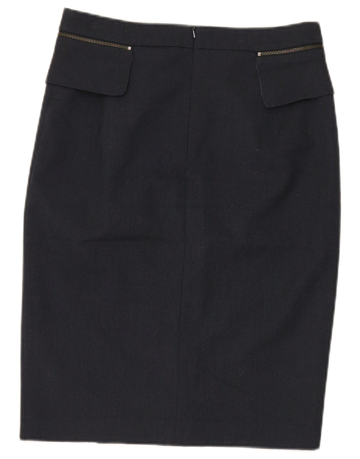 Oasis Damen Bleistiftrock UK 10 Small W28 Marineblau Polyester
