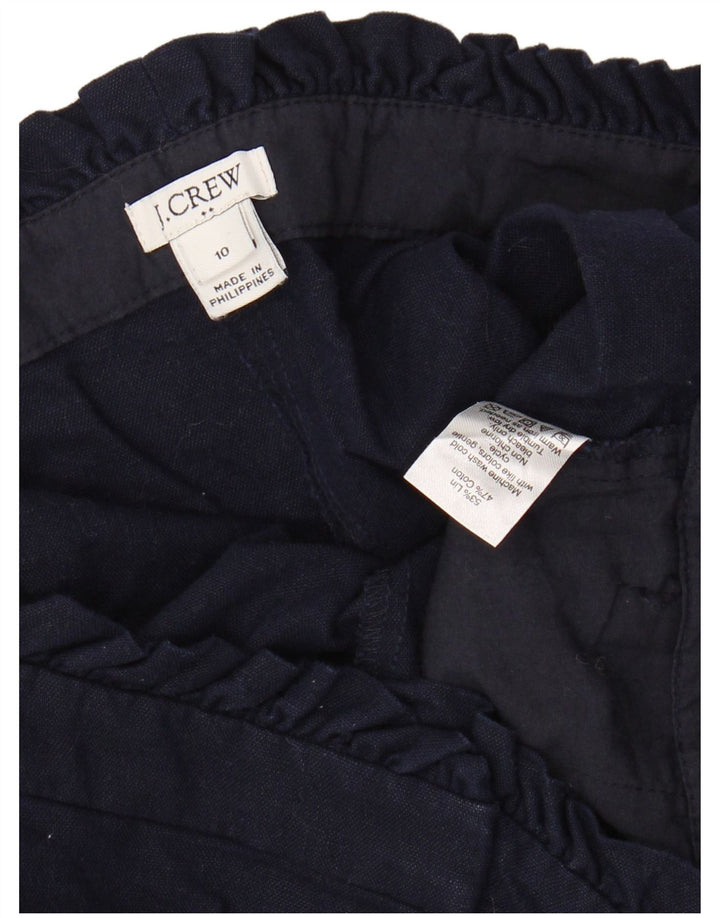 J. CREW Damen-Chinoshorts mit hoher Taille, US 10, Größe L, W30, marineblaues Leinen