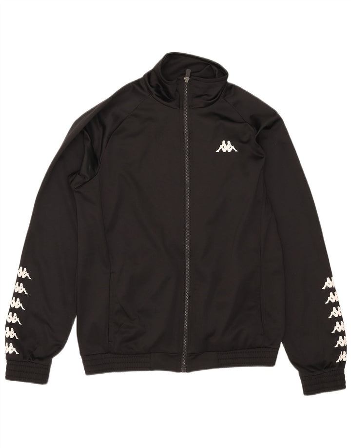 Kappa Herren-Trainingsanzugoberteil mit Grafik, Mittelschwarzes Polyester