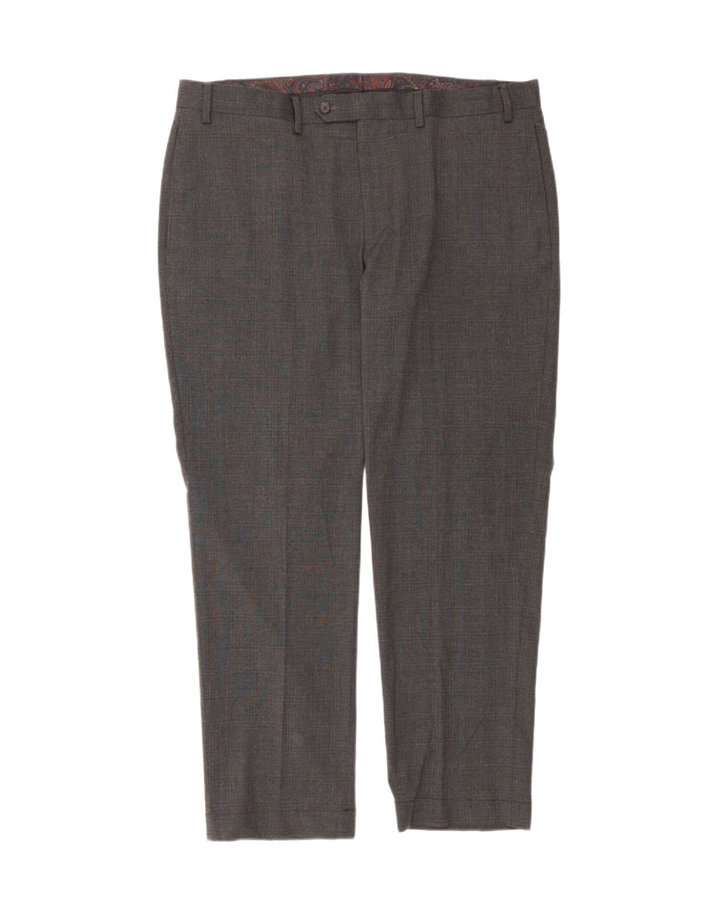 RALPH LAUREN Mens Straight Suit Trousers W38 L30 Grey Check Polyester Vintage Ralph Lauren and Second-Hand Ralph Lauren from Messina Hembry 