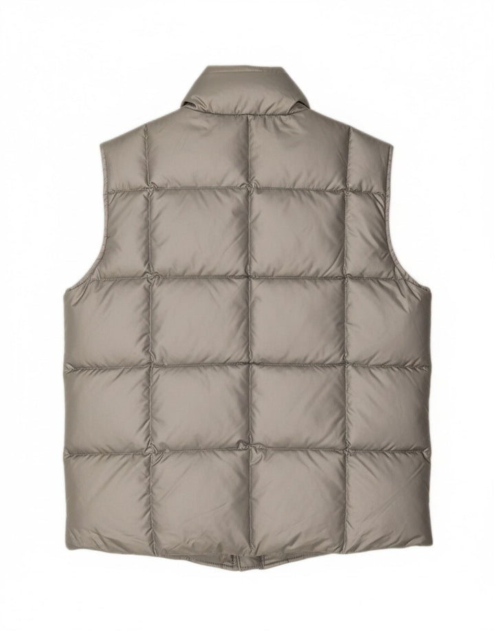 LANDS END Womens Regular Padded Gilet US 10/12 Large Silver Nylon Vintage Lands End and Second-Hand Lands End from Messina Hembry 