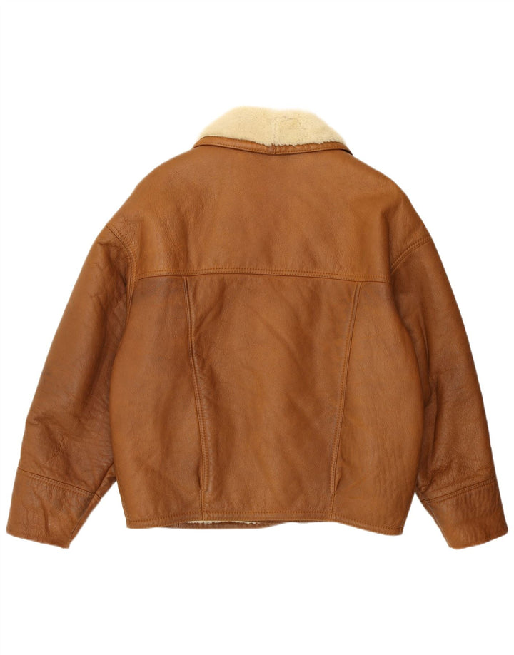 Vintage Herren Shearling Jacke UK 38 Mittelbraunes Shearling