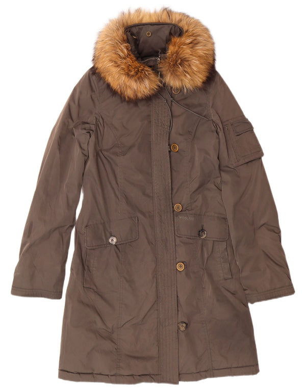 WOOLRICH Damen Parka Jacke UK 6 XS Braun Klassisch