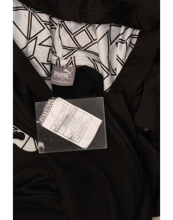 Puma Jungen Kapuzenpullover mit Grafik, 12–13 Jahre, groß, schwarzes Polyester