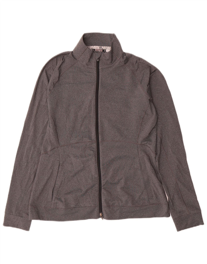 Puma Damen-Trainingsanzug-Top-Jacke, UK 16, Größe L, Grau, Farbblock