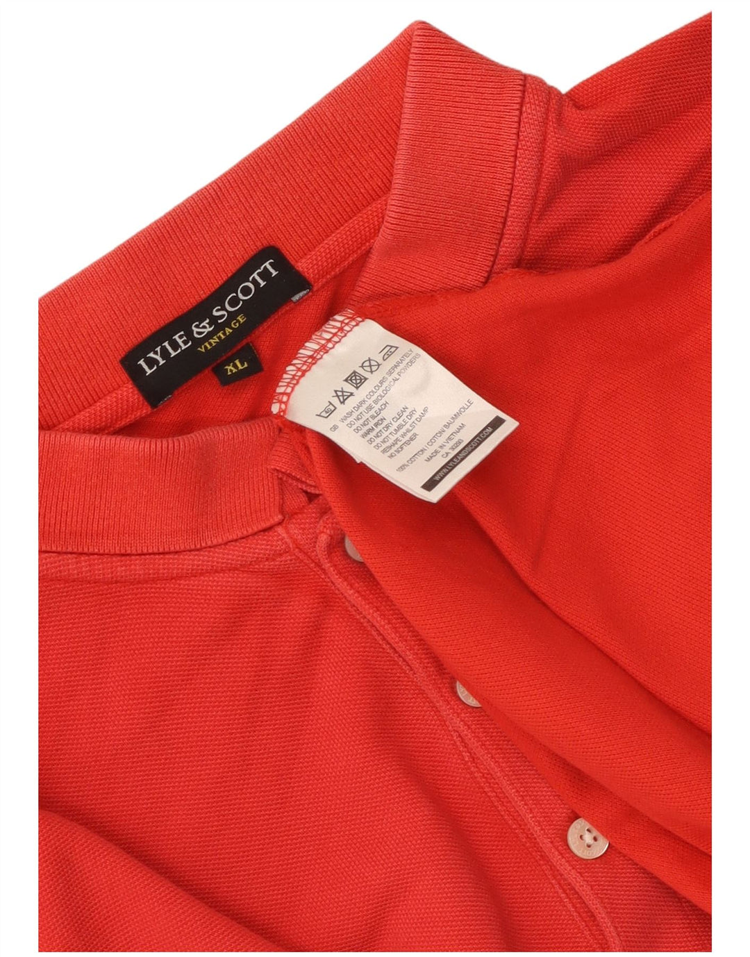 Lyle & Scott Herren-Poloshirt XL aus roter Baumwolle