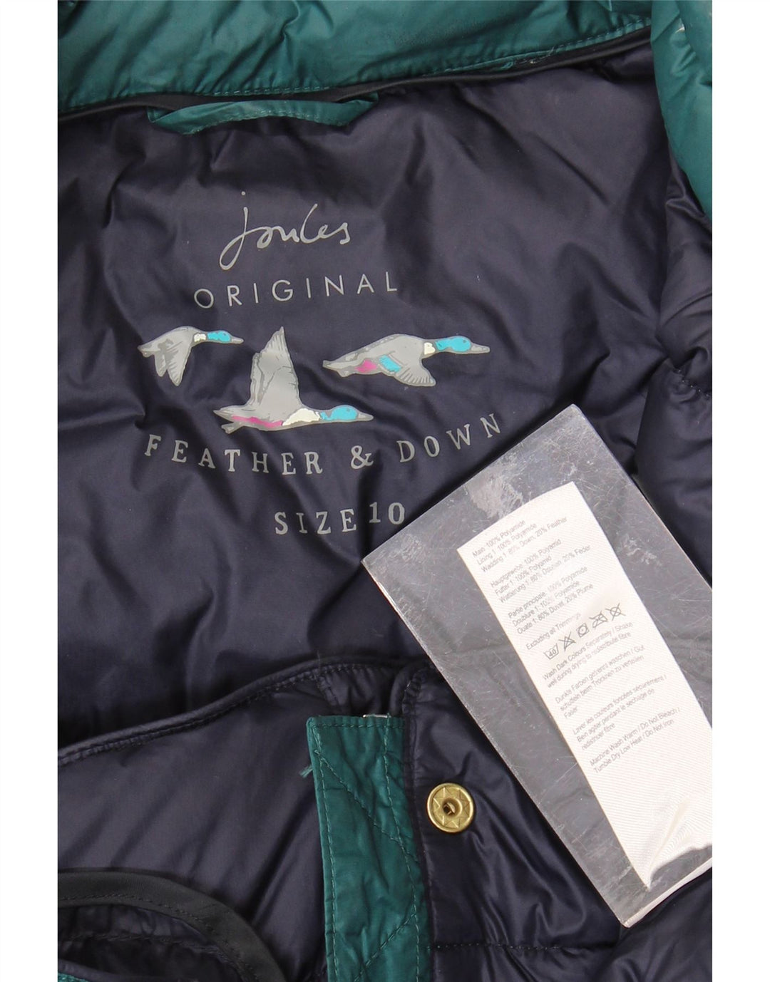 JOULES Womens Padded Jacket UK 10 Small Green Polyamide