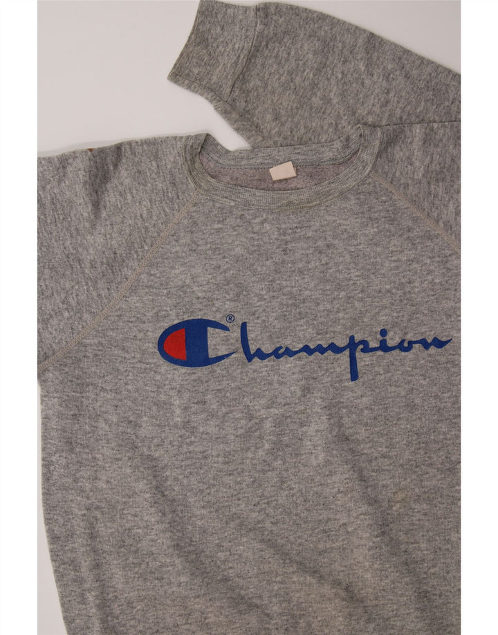 CHAMPION Womens Graphic Sweatshirt Jumper UK 16 Large Grey Vintage Champion and Second-Hand Champion from Messina Hembry 