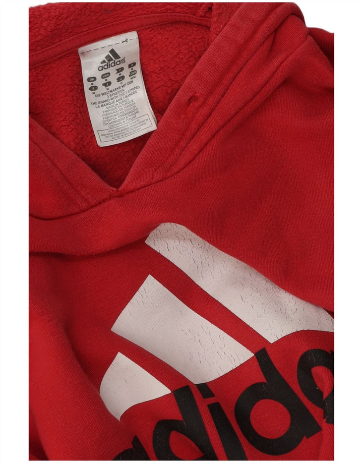 ADIDAS Herren Grafik-Hoodie-Pullover aus mittelroter Baumwolle