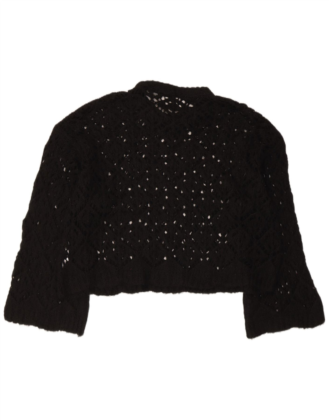 ZARA Damen-Pullover, bauchfrei, übergroß, U-Boot-Ausschnitt, Gr. 40, Größe L, Schwarz