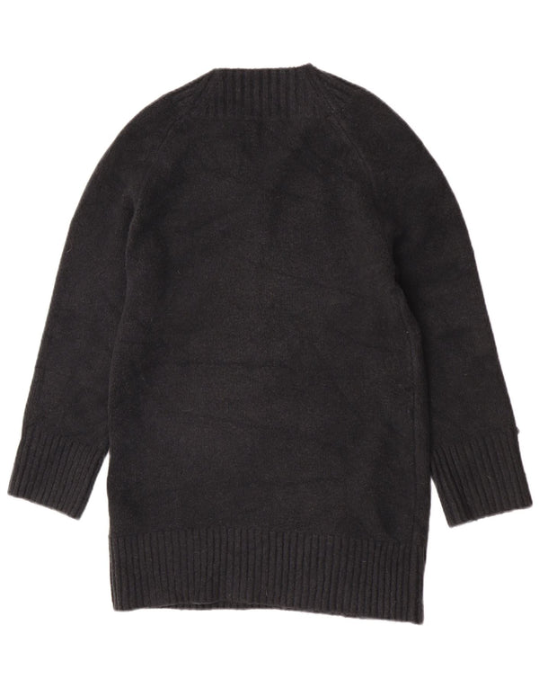 Abercrombie & Fitch Damen Longline V-Ausschnitt Pullover Pullover UK 10 Small Schwarz