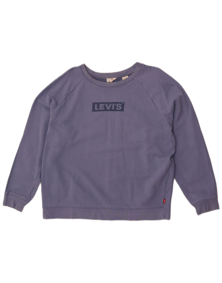 Levi's Damen-Sweatshirt, übergroß, Crop Graphic, Gr. 16, Blau