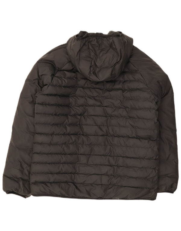 Adidas Herren Kapuzenjacke, gepolstert, UK 40, Größe L, Schwarz, Polyester