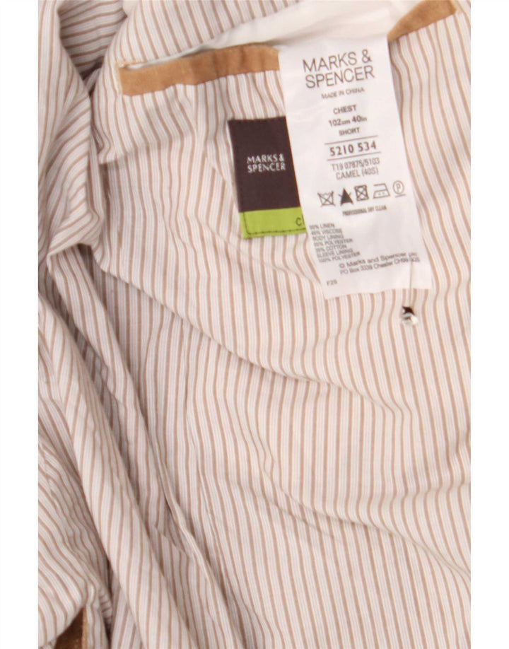 Marks & Spencer Herren-Blazer mit 2 Knöpfen, UK 40, mittelbeiges Leinen