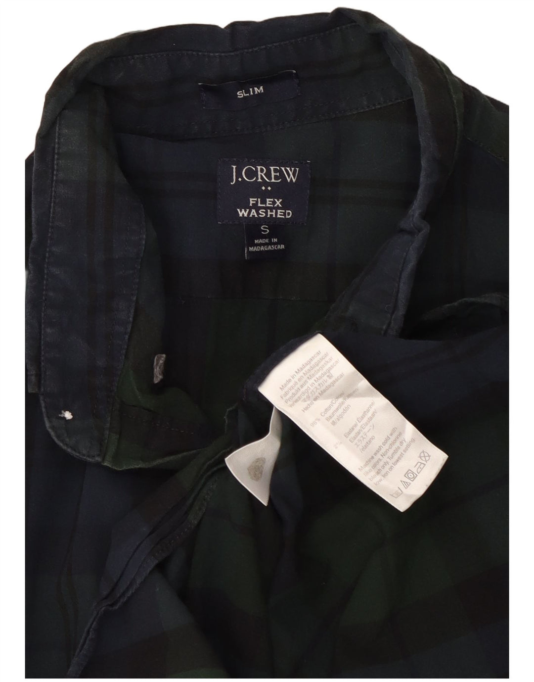 J. Crew Slim-Hemd für Herren, klein, grün kariert, Baumwolle