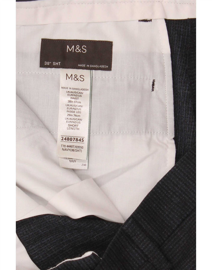 Marks & Spencer Gerade Freizeithose für Herren, W38, L29, Marineblau, Polyester