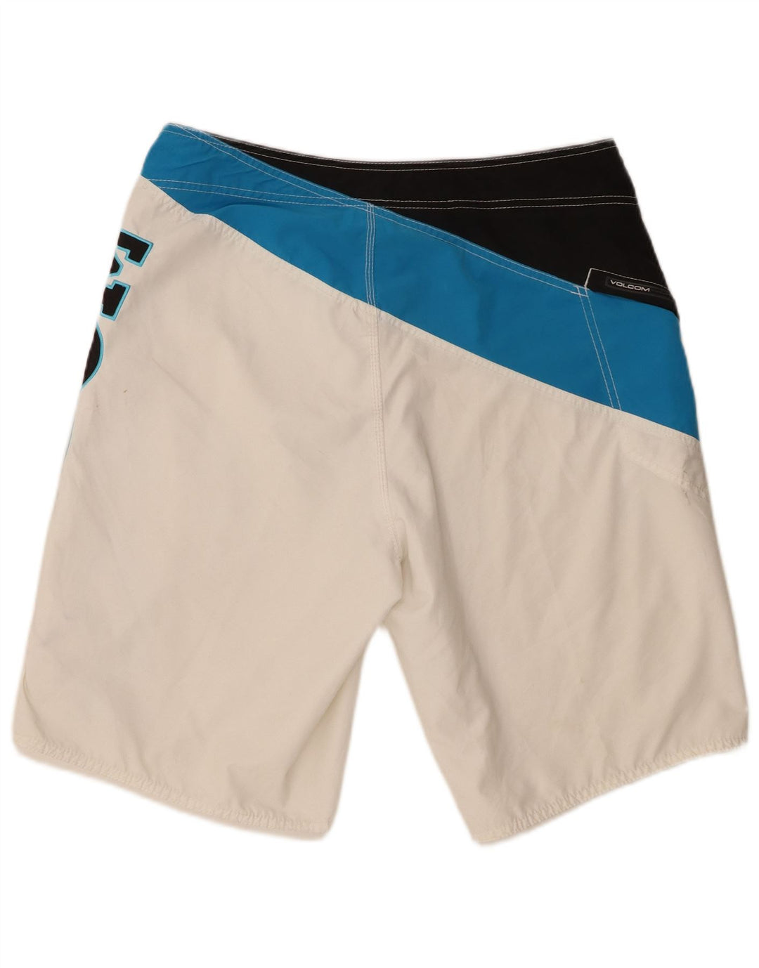 Volcom Herren-Badeshorts mit Grafik, groß, Weiß, Farbblock