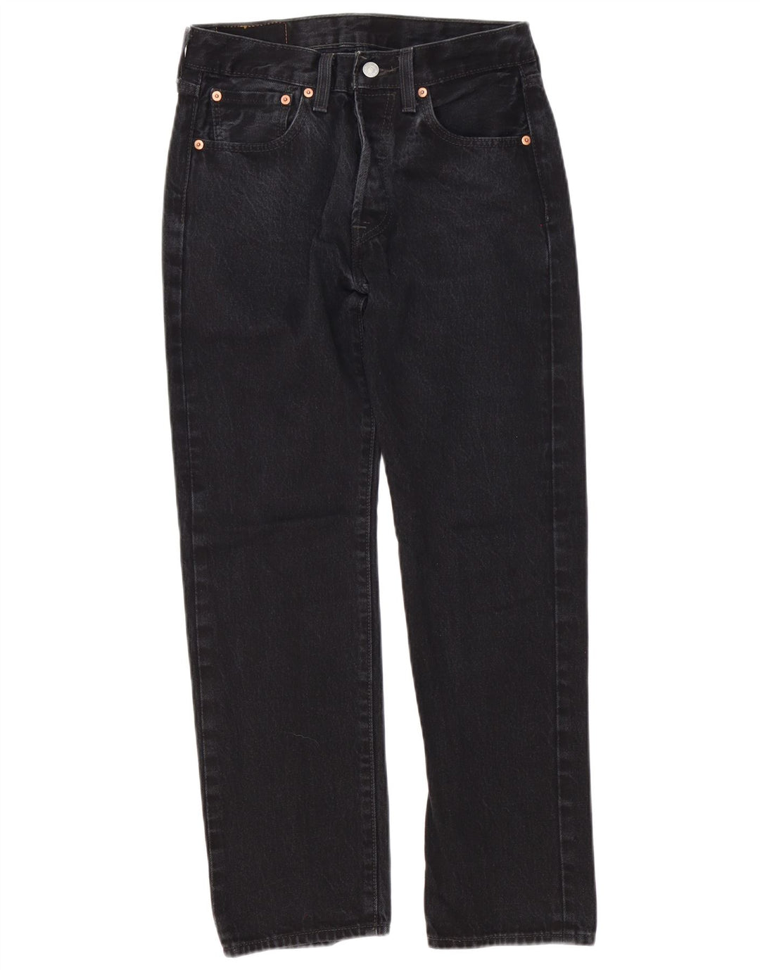 Levi's Herren 501 Straight Jeans W29 L30 Schwarze Baumwolle